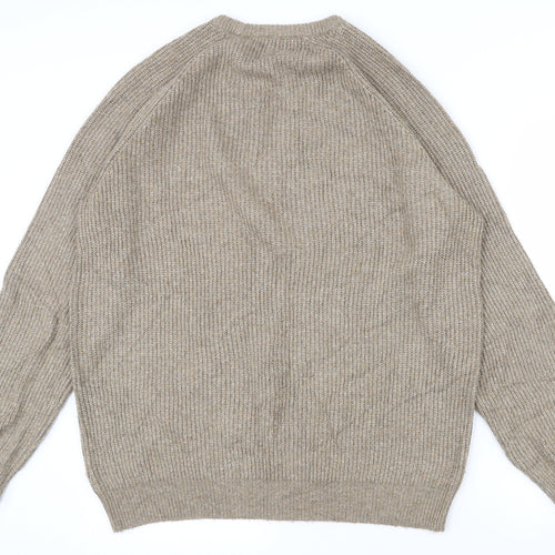 Marks and Spencer Mens Brown High Neck  Polyamide Pullover Jumper Size XL