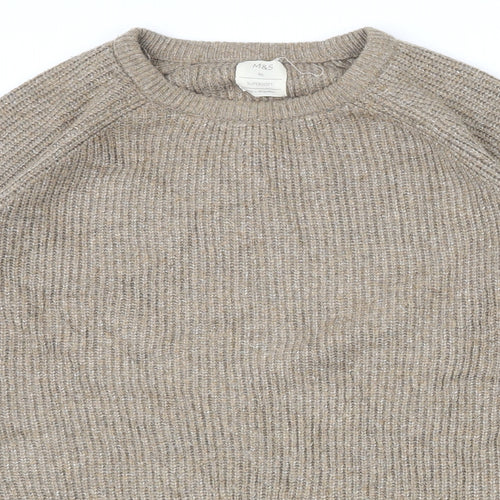 Marks and Spencer Mens Brown High Neck  Polyamide Pullover Jumper Size XL