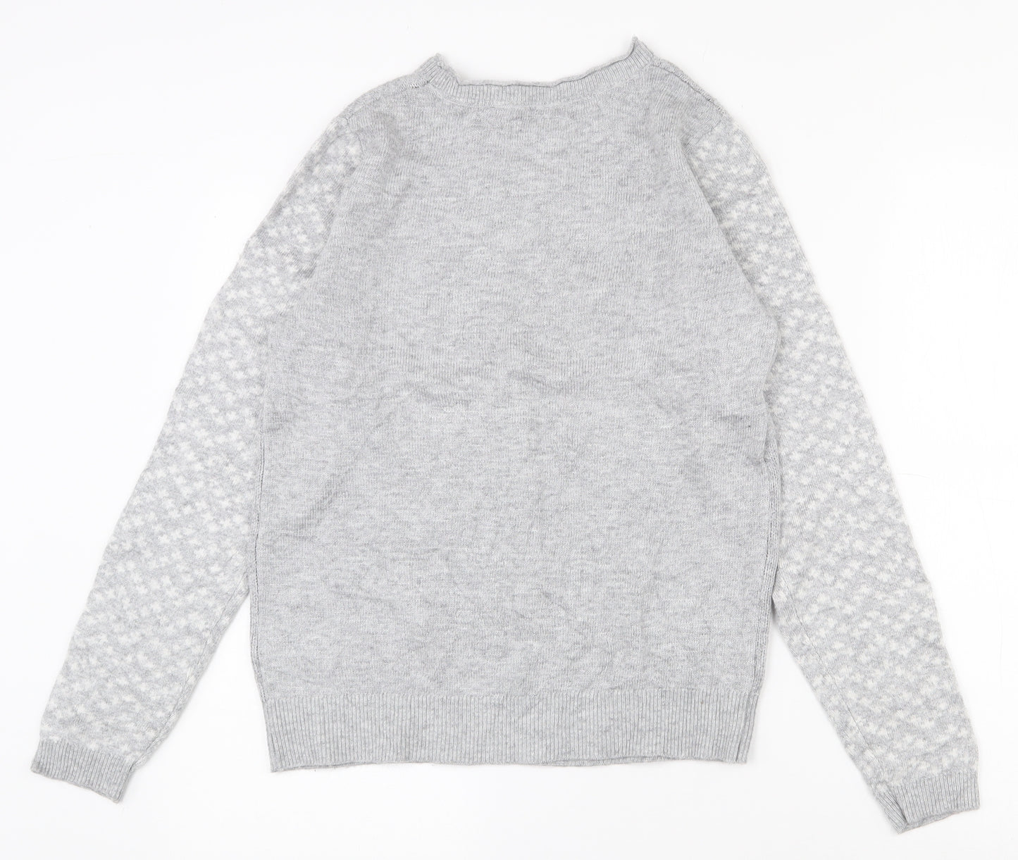 Debenhams Womens Grey Crew Neck  Nylon Pullover Jumper Size 12