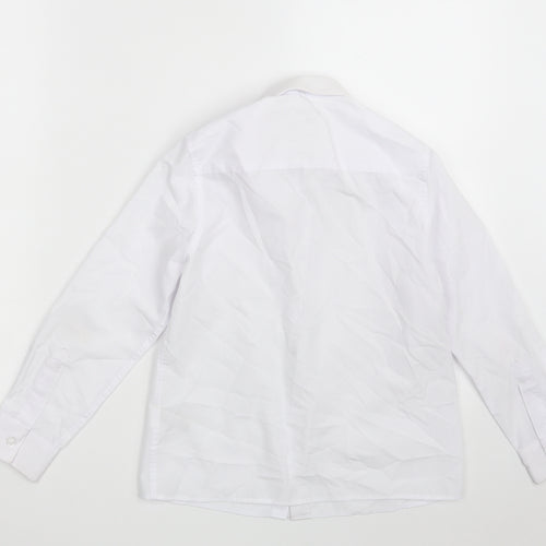 Marks and Spencer Girls White  Polyester Basic Button-Up Size 8-9 Years Collared Button - School wear