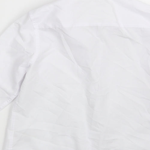 Marks and Spencer Girls White  Polyester Basic Button-Up Size 8-9 Years Collared Button - School wear