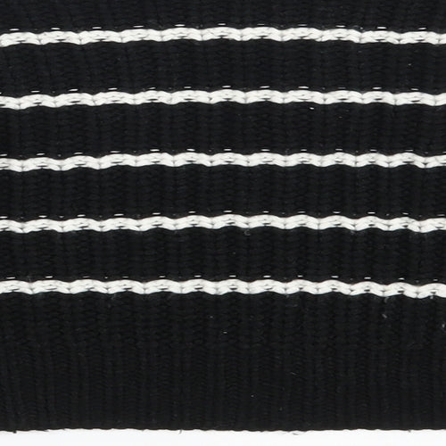 New Look Girls Black Round Neck Striped Acrylic Pullover Jumper Size 9 Years   - Cropped