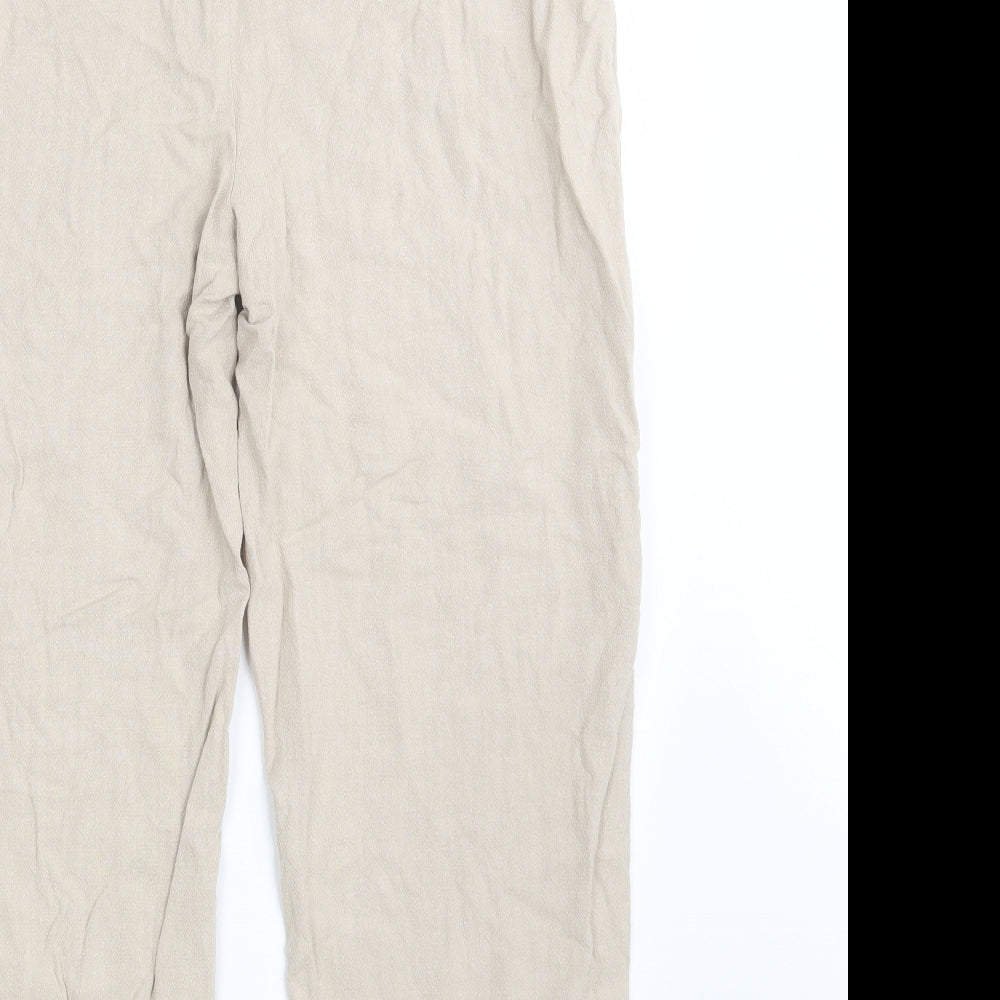 George Womens Beige  Viscose Cropped Trousers Size 14 L24 in Regular