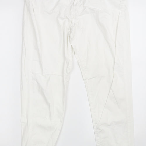 Originals  Womens White  Cotton Straight Jeans Size 10 L28 in Regular Zip