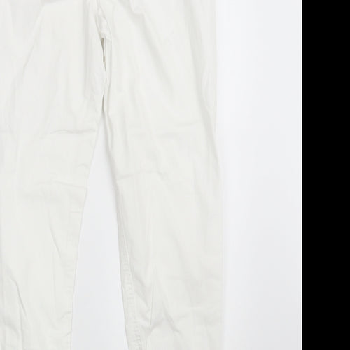 Originals  Womens White  Cotton Straight Jeans Size 10 L28 in Regular Zip
