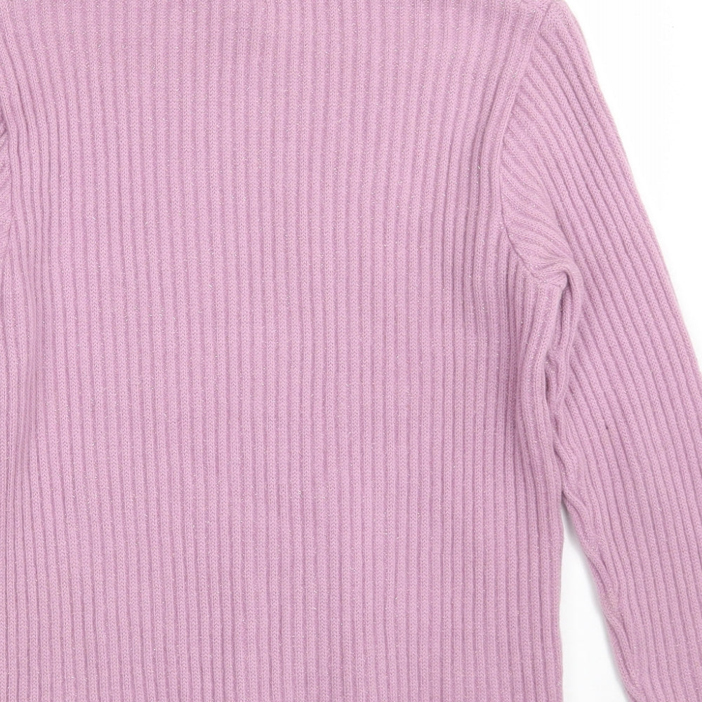 Basler Womens Pink High Neck  Wool Pullover Jumper Size 12