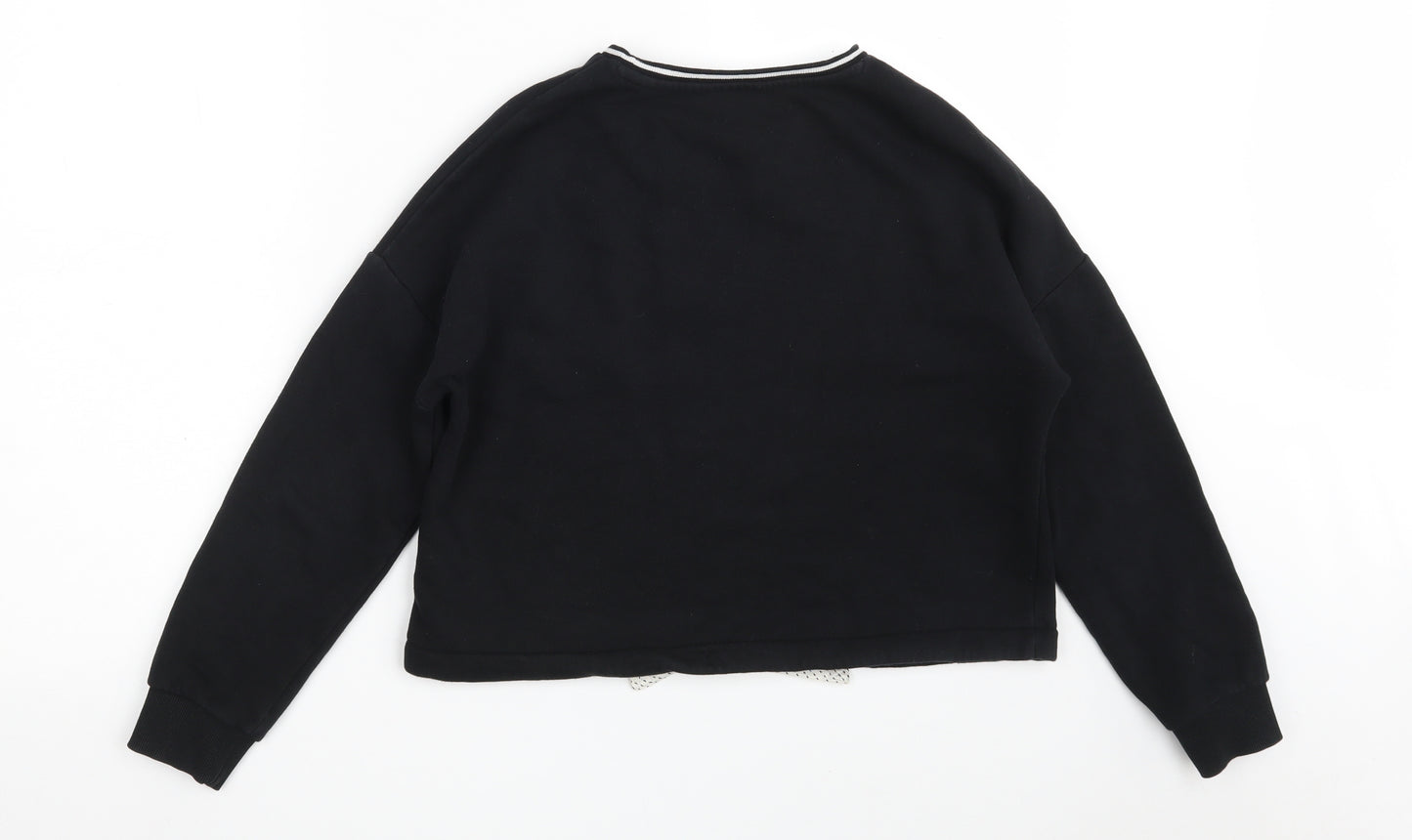 Marks and Spencer Girls Black  Cotton Pullover Sweatshirt Size 11-12 Years   - Future
