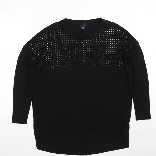 New Look Womens Black Round Neck  Viscose Pullover Jumper Size M