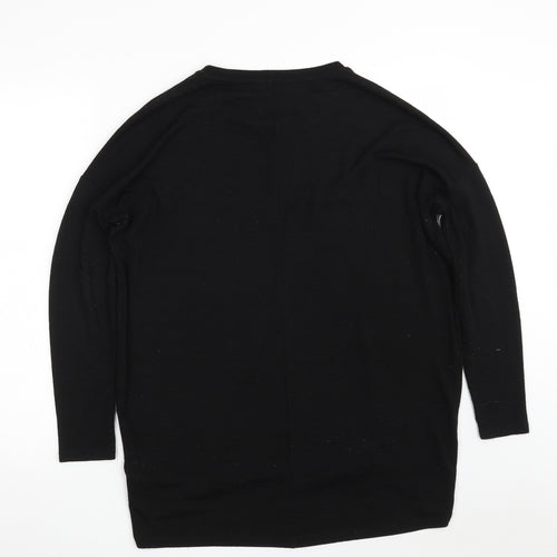 New Look Womens Black Round Neck  Viscose Pullover Jumper Size M