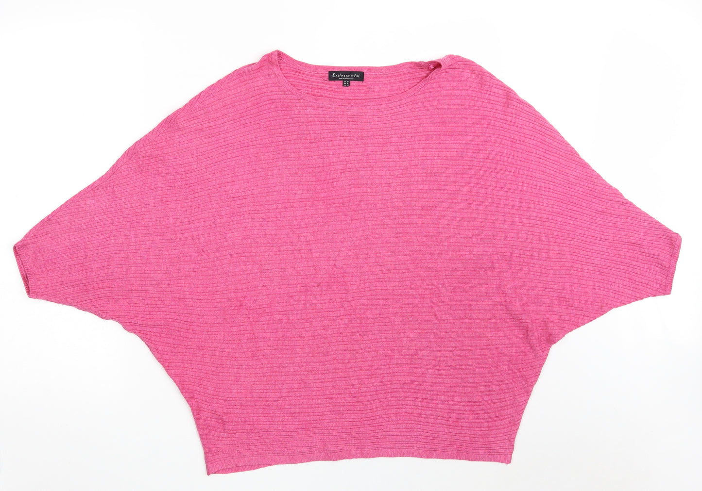 F&F Womens Pink Boat Neck  Acrylic Pullover Jumper Size 10