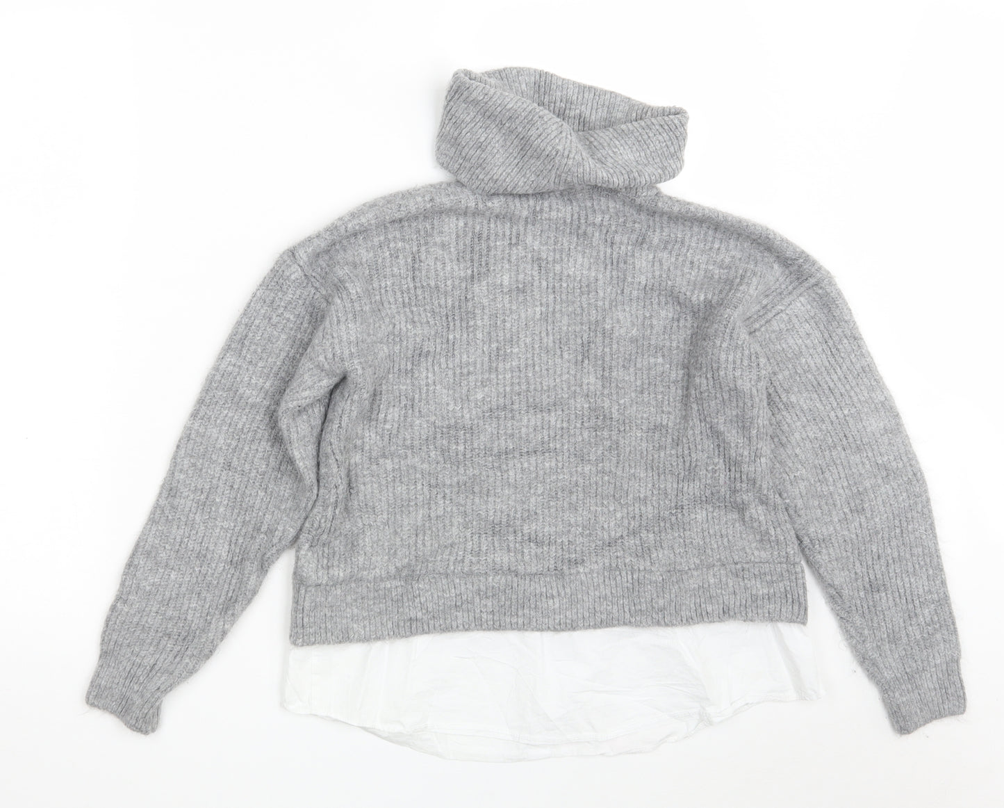 New Look Womens Grey High Neck  Acrylic Pullover Jumper Size S