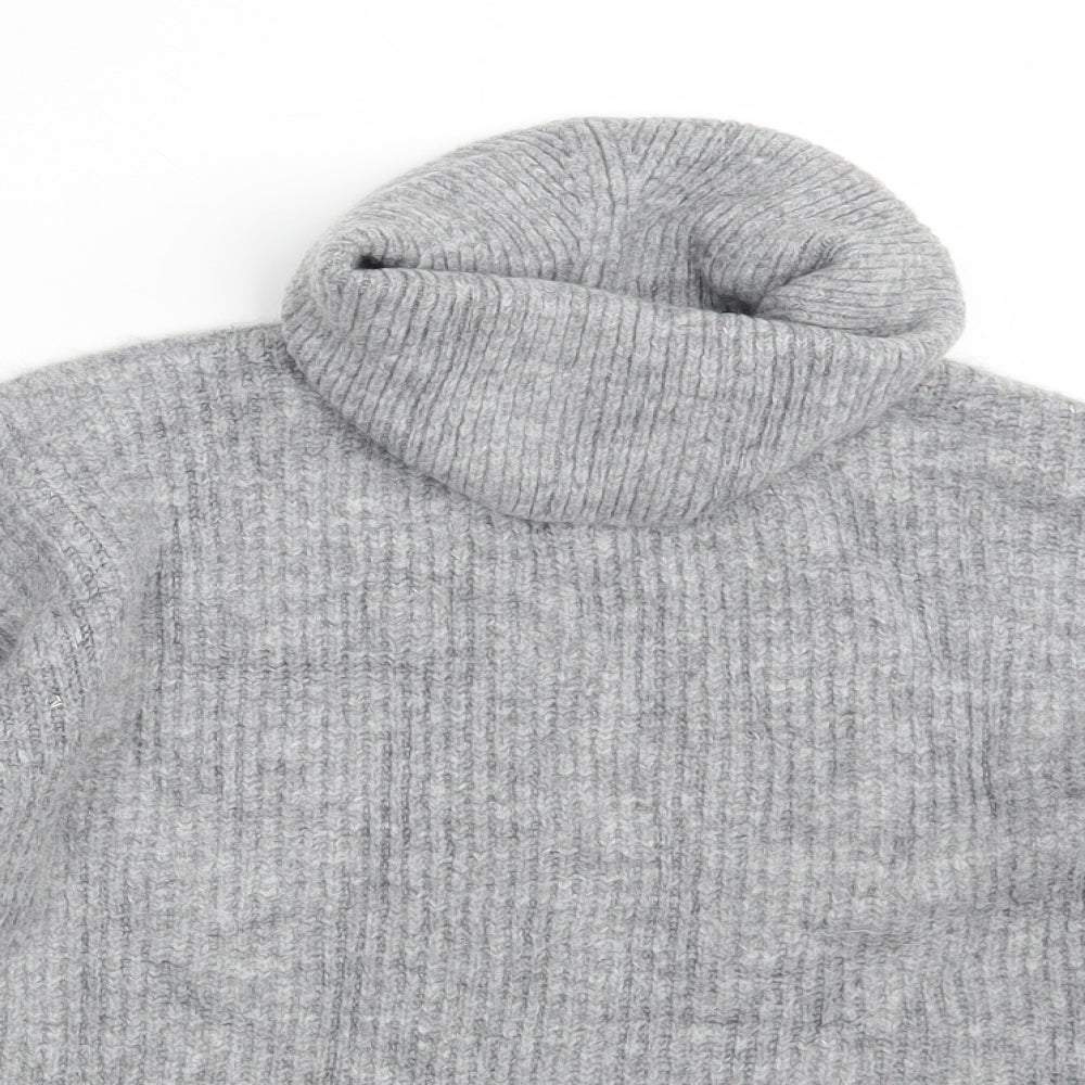 New Look Womens Grey High Neck  Acrylic Pullover Jumper Size S