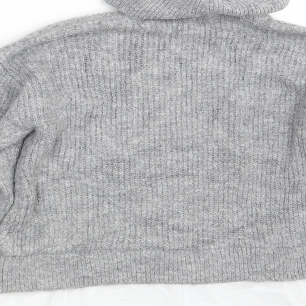 New Look Womens Grey High Neck  Acrylic Pullover Jumper Size S