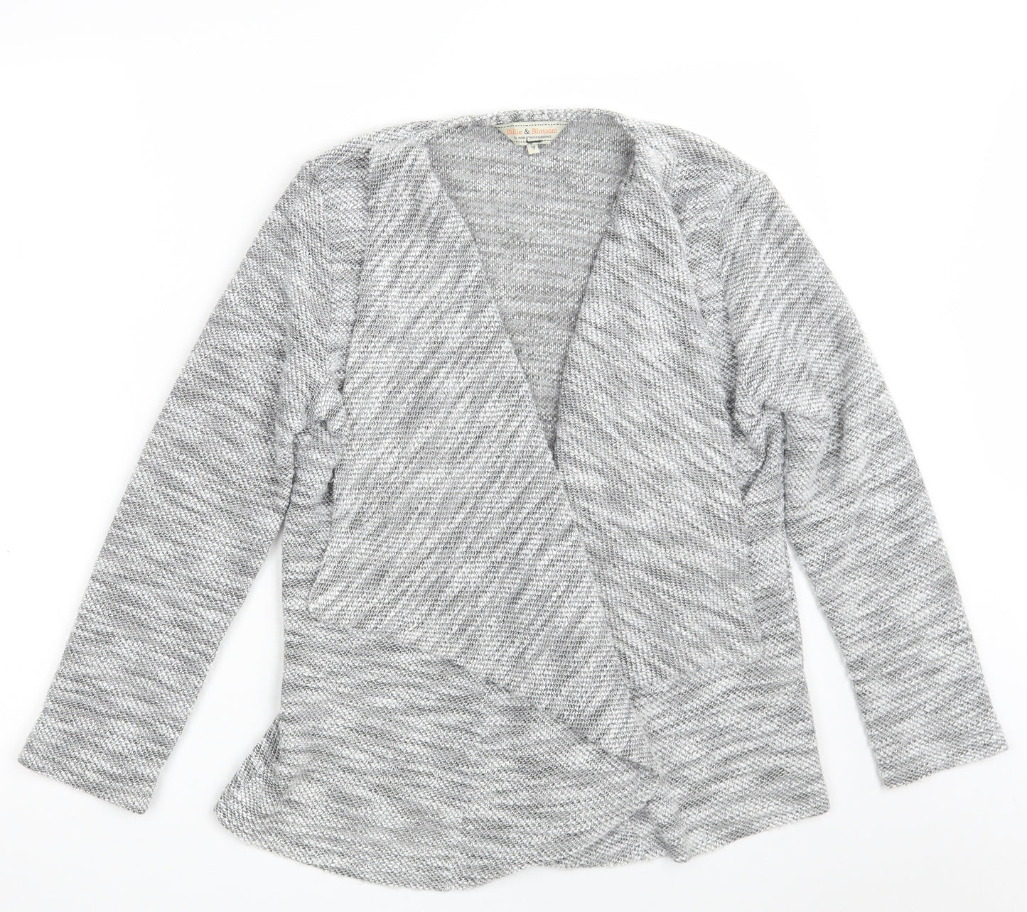 Dorothy Perkins Womens Grey V-Neck  Polyester Wrap Jumper Size 12