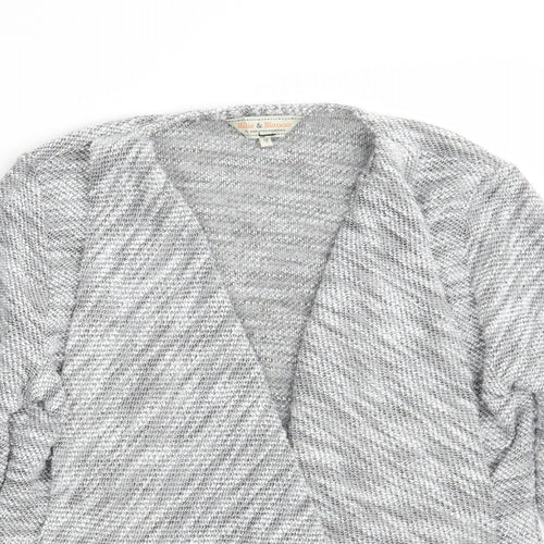 Dorothy Perkins Womens Grey V-Neck  Polyester Wrap Jumper Size 12