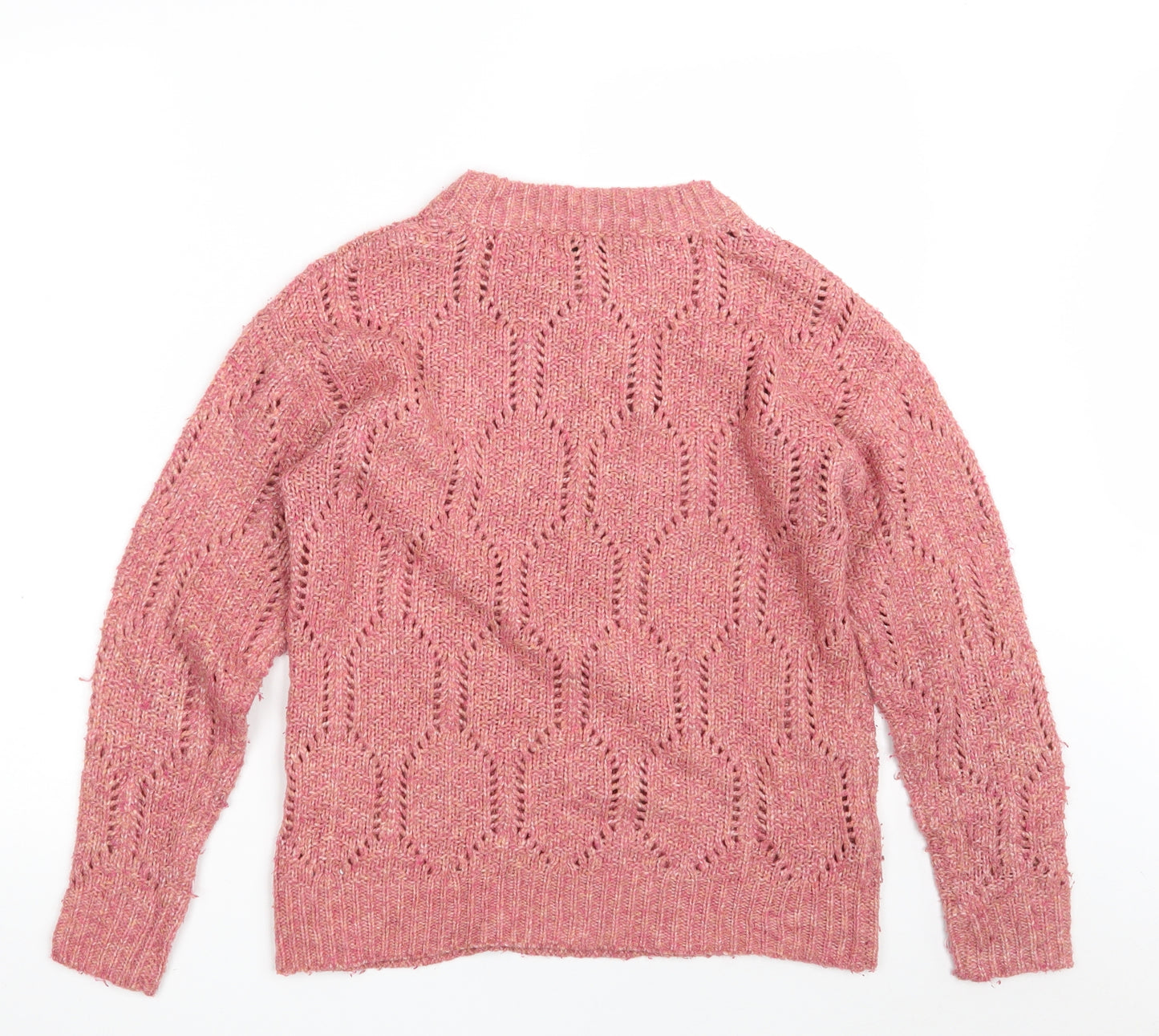 George Womens Pink Crew Neck  Acrylic Pullover Jumper Size S