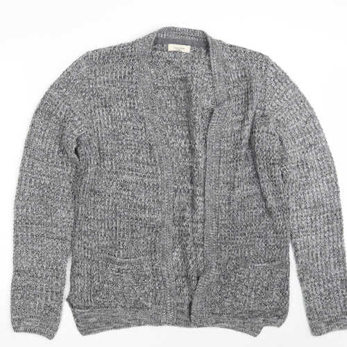 River Island Womens Grey V-Neck  Acrylic Wrap Jumper Size M
