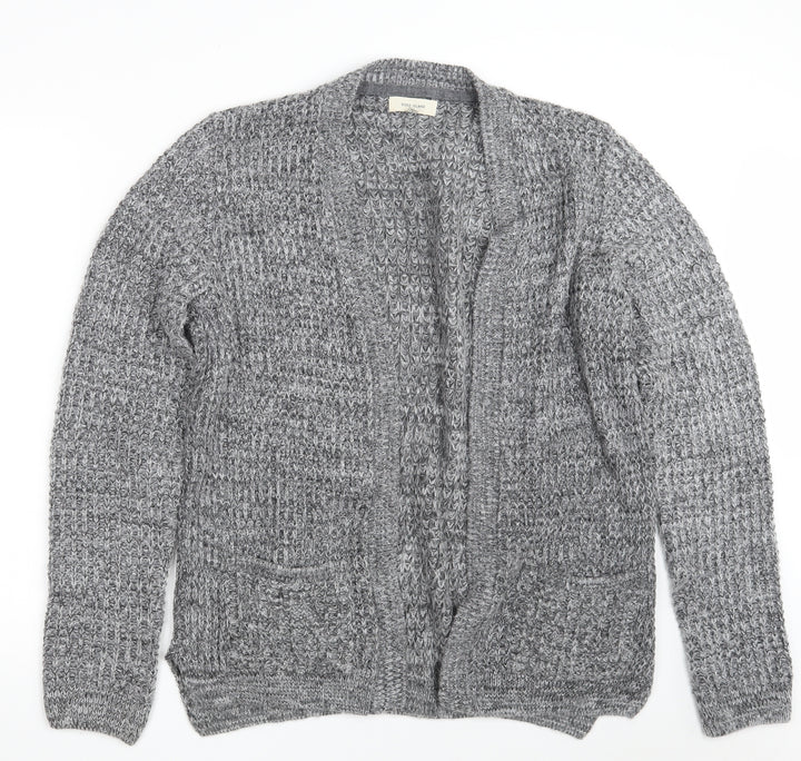 River Island Womens Grey V-Neck  Acrylic Wrap Jumper Size M