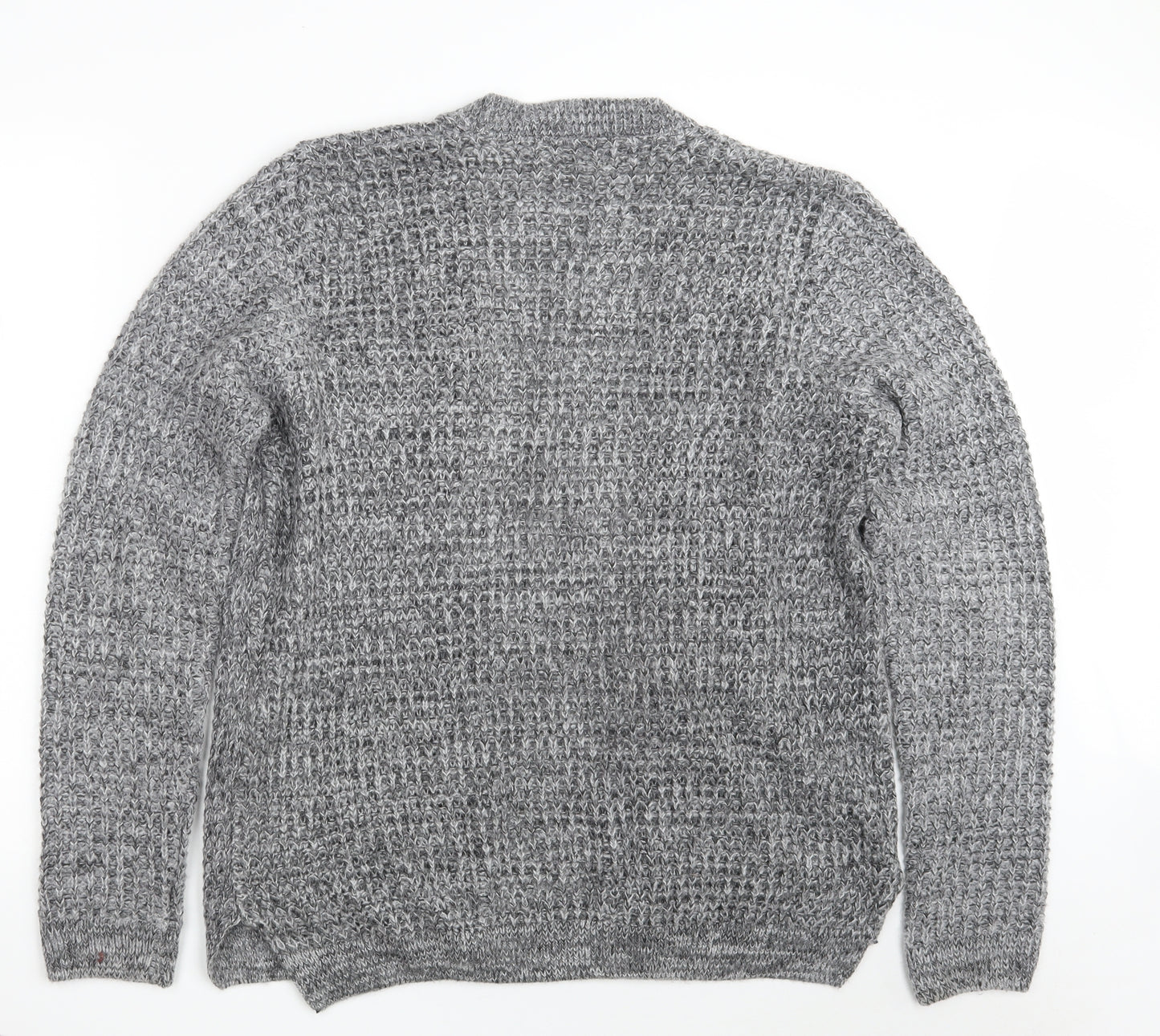 River Island Womens Grey V-Neck  Acrylic Wrap Jumper Size M
