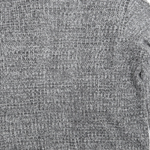 River Island Womens Grey V-Neck  Acrylic Wrap Jumper Size M