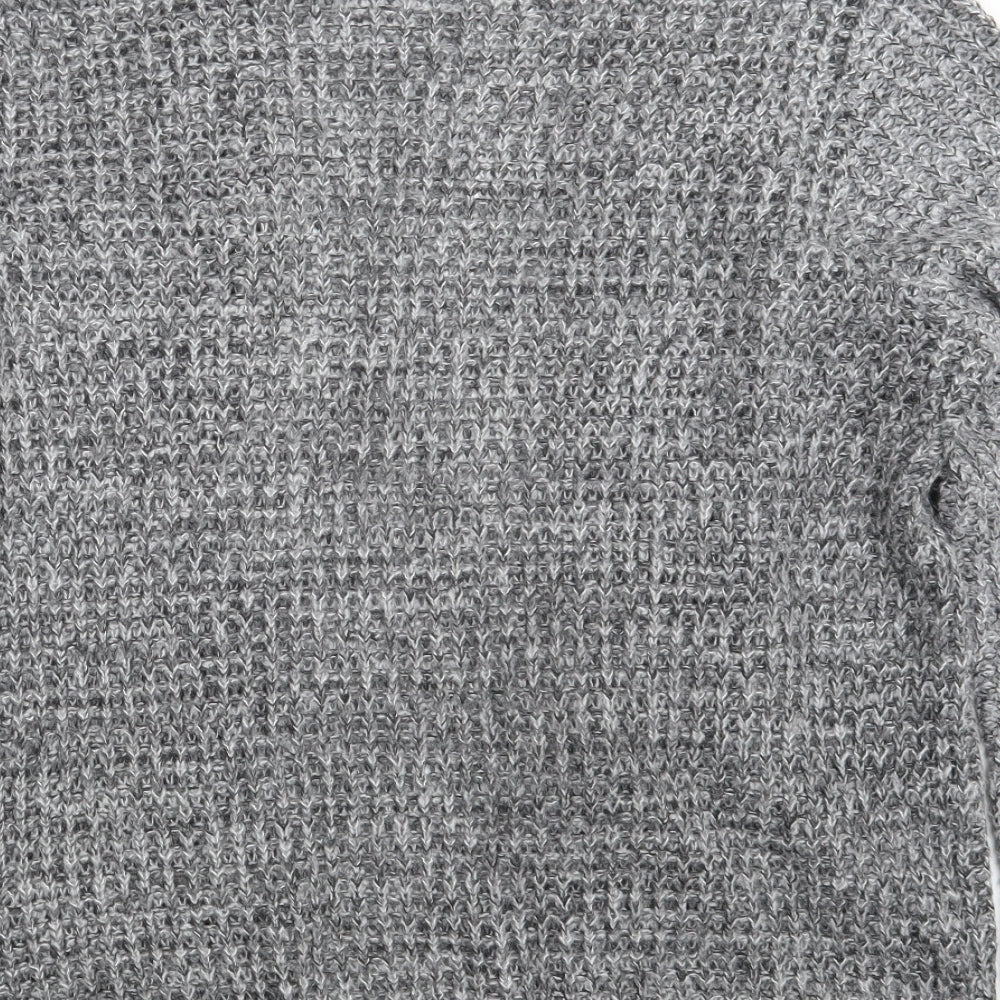 River Island Womens Grey V-Neck  Acrylic Wrap Jumper Size M