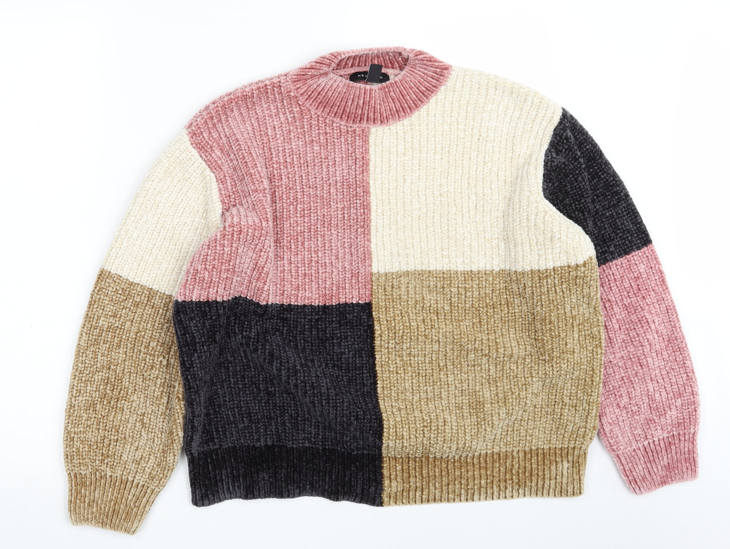 New Look Womens Multicoloured Crew Neck  Polyester Pullover Jumper Size M