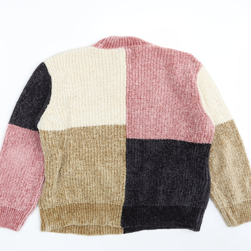 New Look Womens Multicoloured Crew Neck  Polyester Pullover Jumper Size M