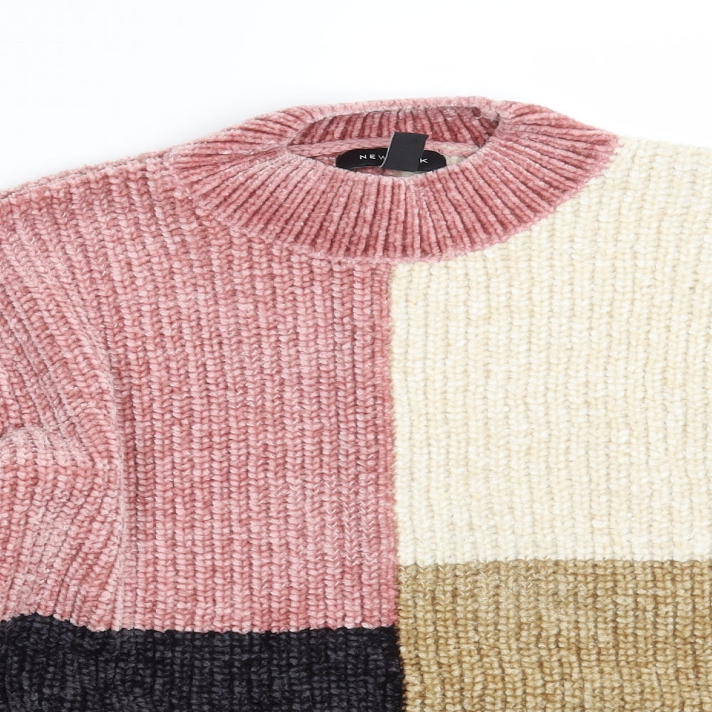 New Look Womens Multicoloured Crew Neck  Polyester Pullover Jumper Size M