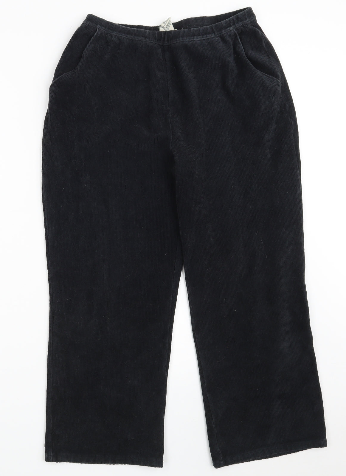 L.L. Bean Womens Black  Cotton Cropped Trousers Size M L23 in Regular