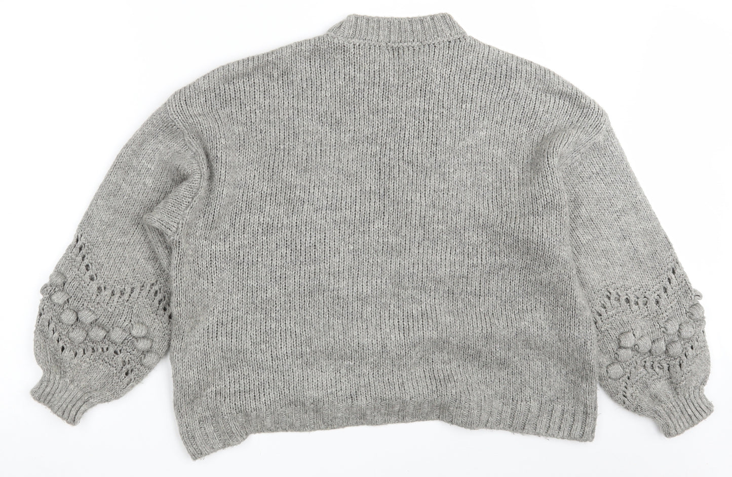 Primark Womens Grey Round Neck  Acrylic Pullover Jumper Size 12   - Size 12-14