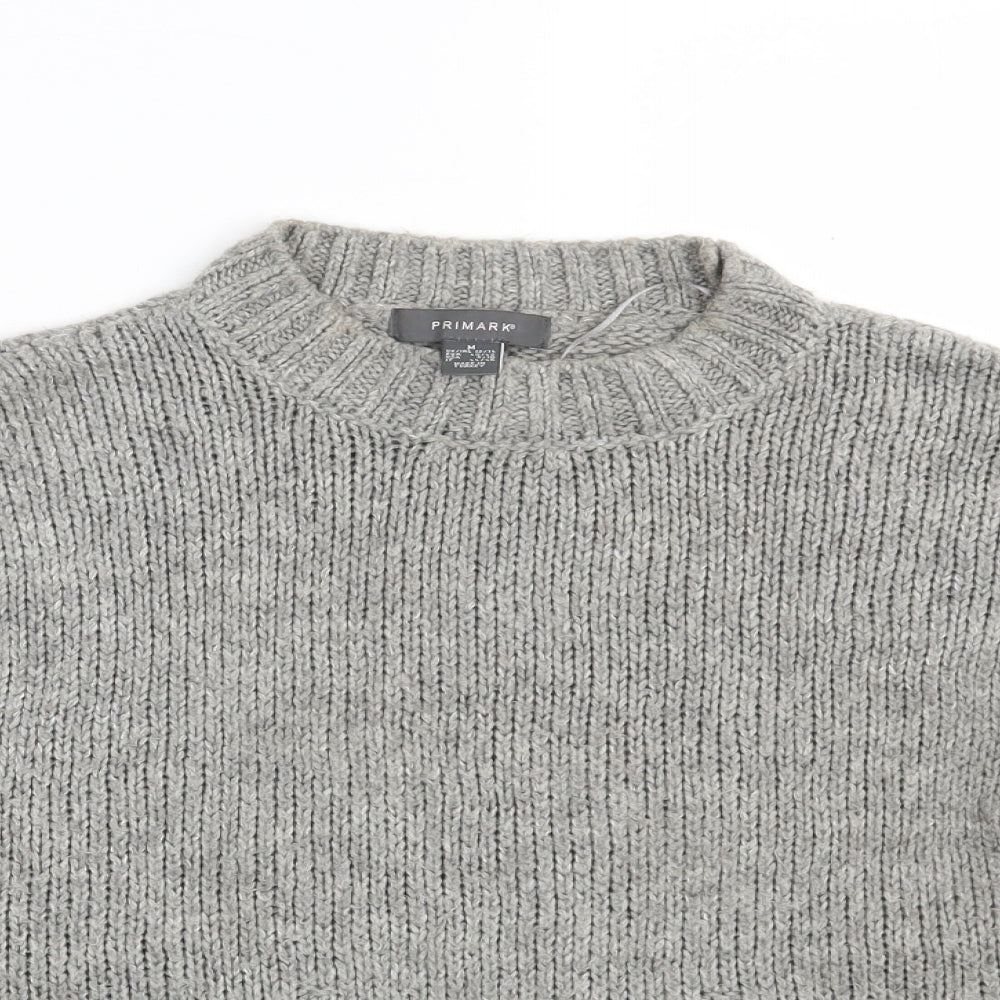 Primark Womens Grey Round Neck  Acrylic Pullover Jumper Size 12   - Size 12-14