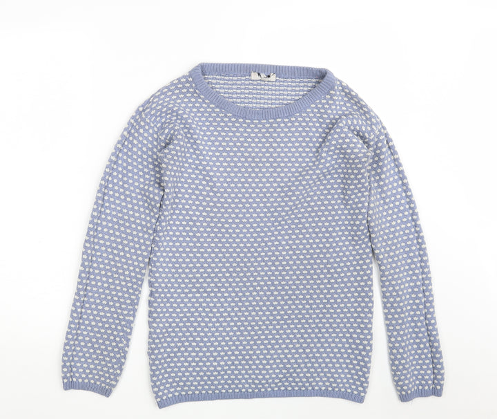 C&A Womens Blue Round Neck Acrylic Pullover Jumper Size L