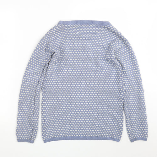 C&A Womens Blue Round Neck  Acrylic Pullover Jumper Size L
