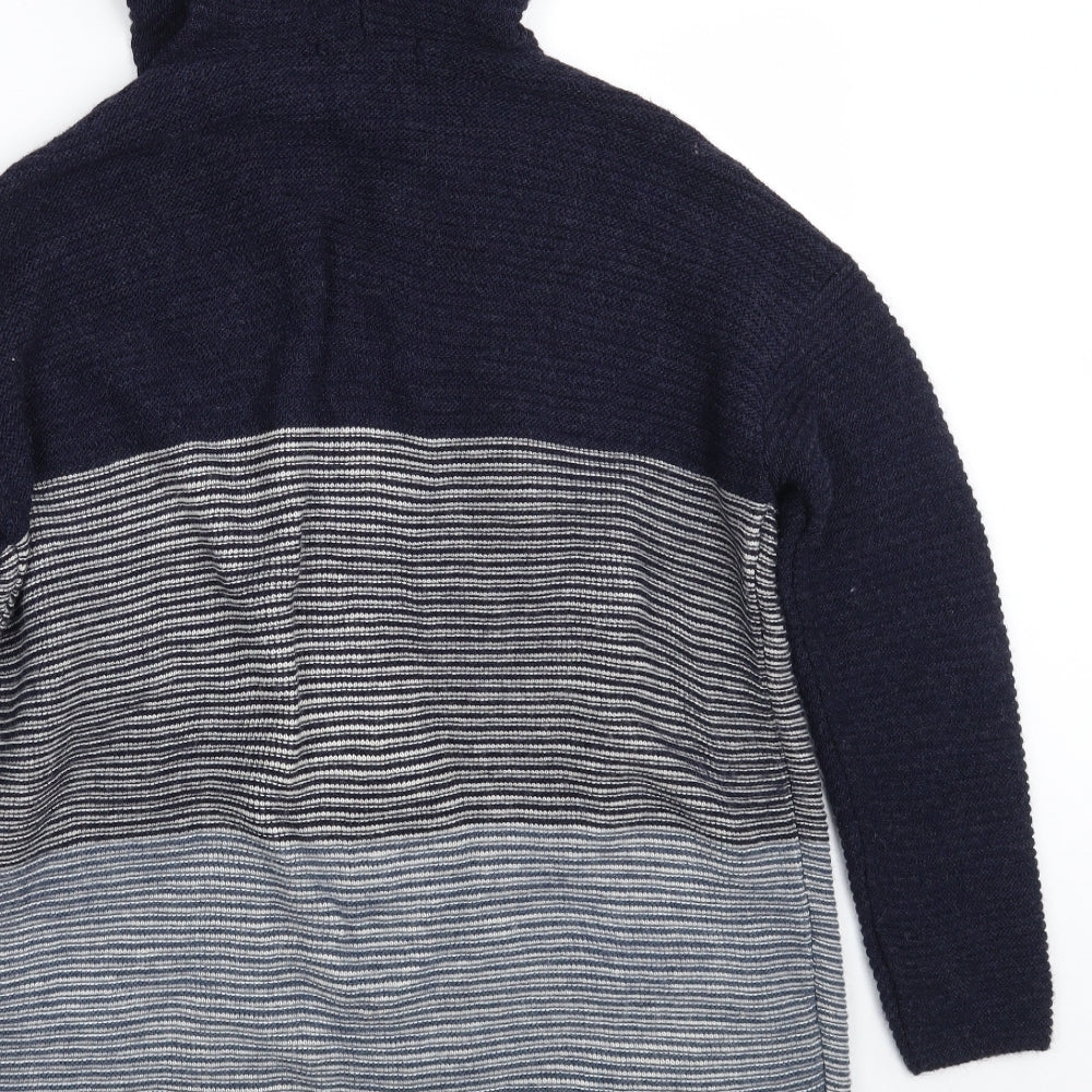 George Womens Blue V-Neck  Acrylic Cardigan Jumper Size 8   - Colorblock