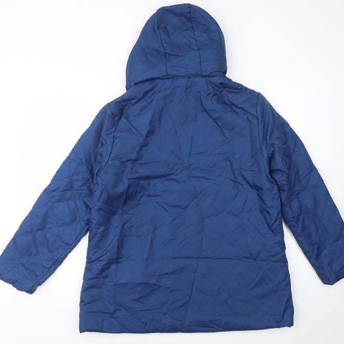 Anne De Lancay Womens Blue   Quilted Jacket Size M  Zip