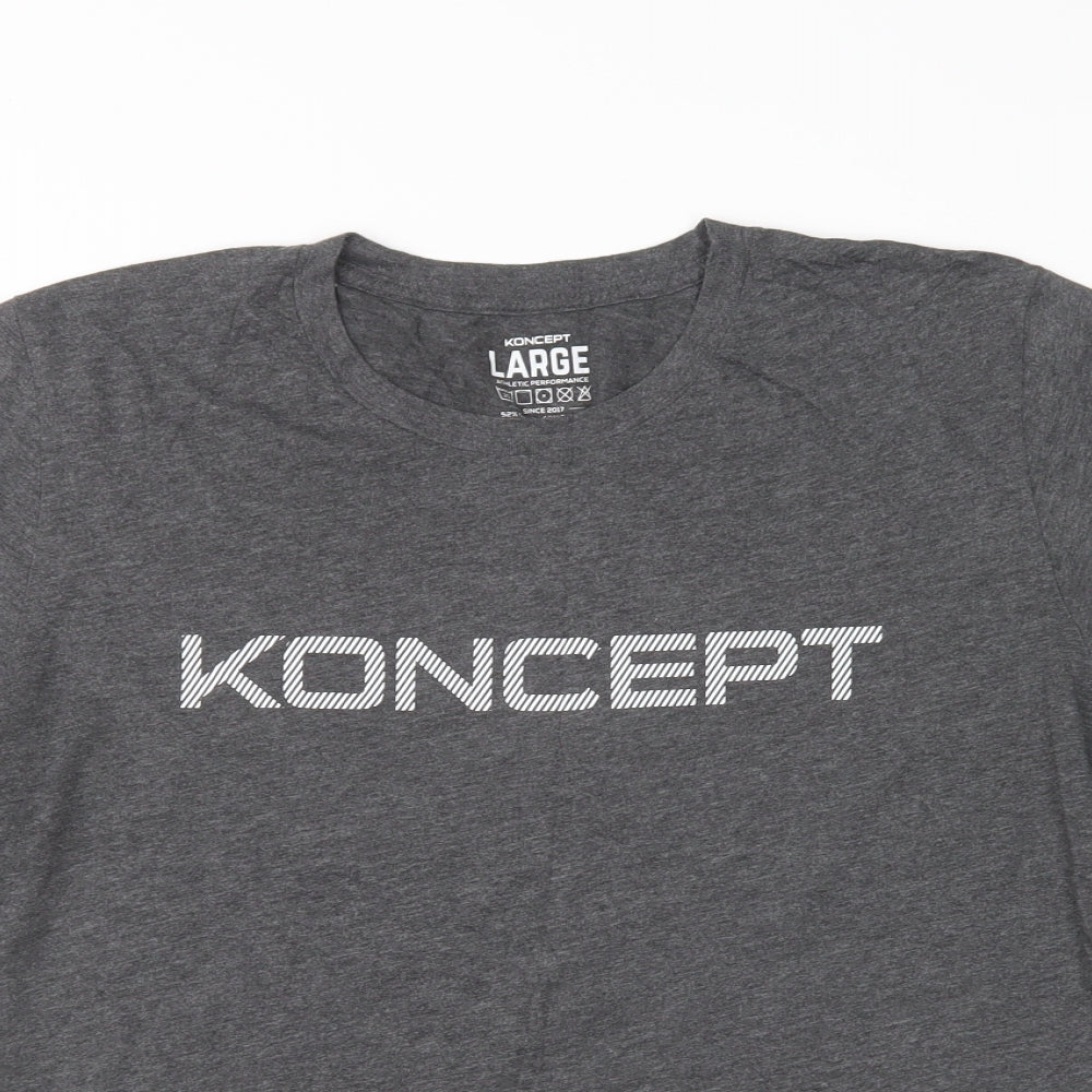Koncept Mens Grey  Cotton  T-Shirt Size L Crew Neck