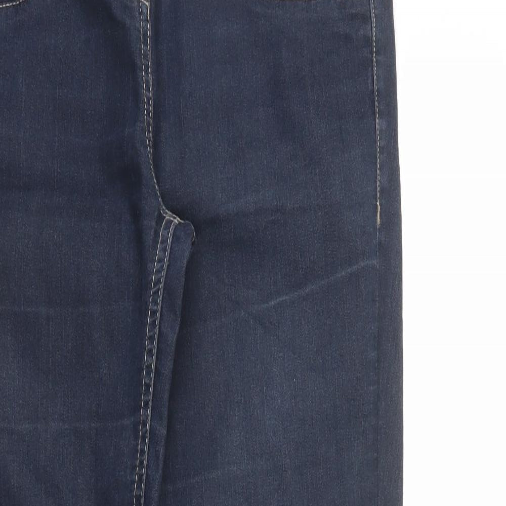 Dunnes Stores Womens Blue  Cotton Straight Jeans Size 12 L32 in Regular Button