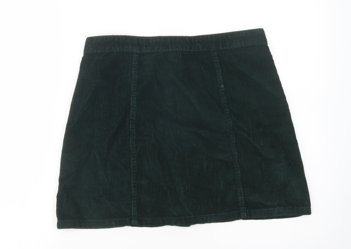 Denim Co. Womens Green  Cotton Mini Skirt Size 12   Button