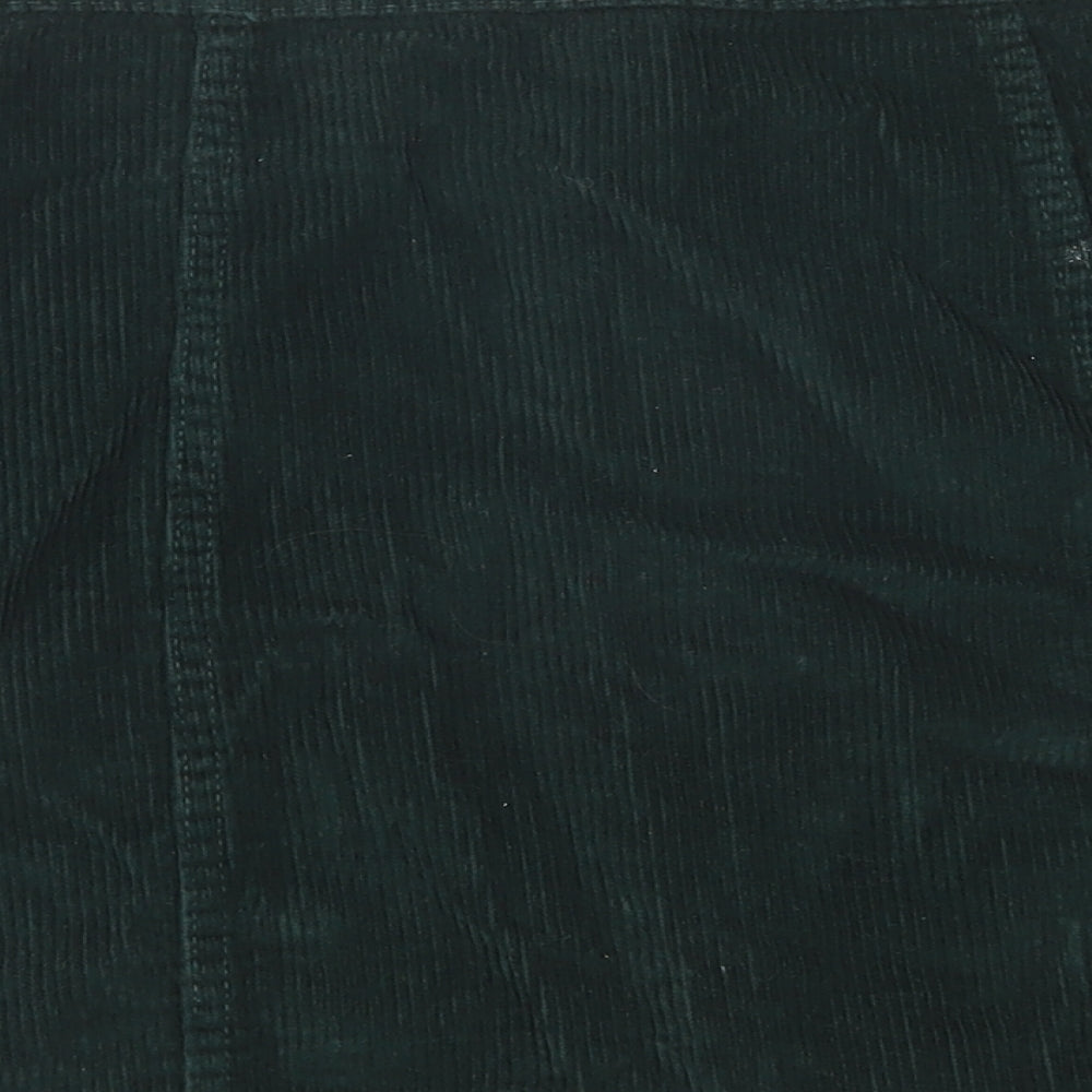 Denim Co. Womens Green  Cotton Mini Skirt Size 12   Button