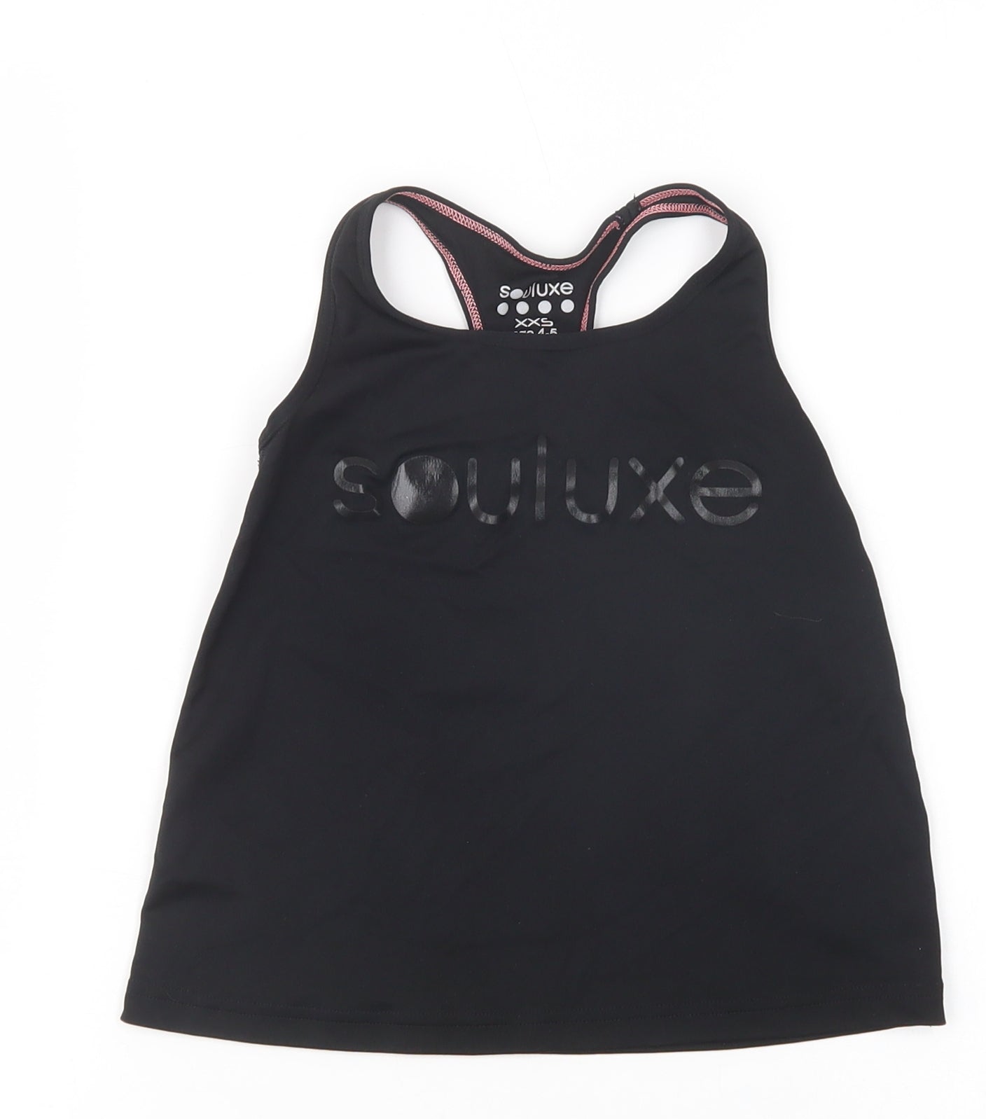Souluxe Girls Black  Polyester Pullover Tank Size 4-5 Years Scoop Neck Pullover