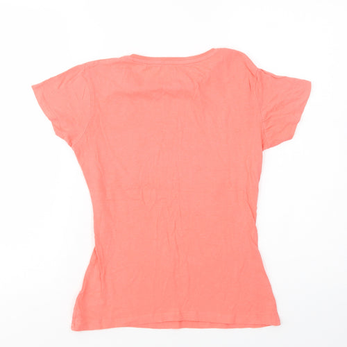 Primark Womens Orange  Cotton Basic T-Shirt Size 4 Crew Neck - Havana