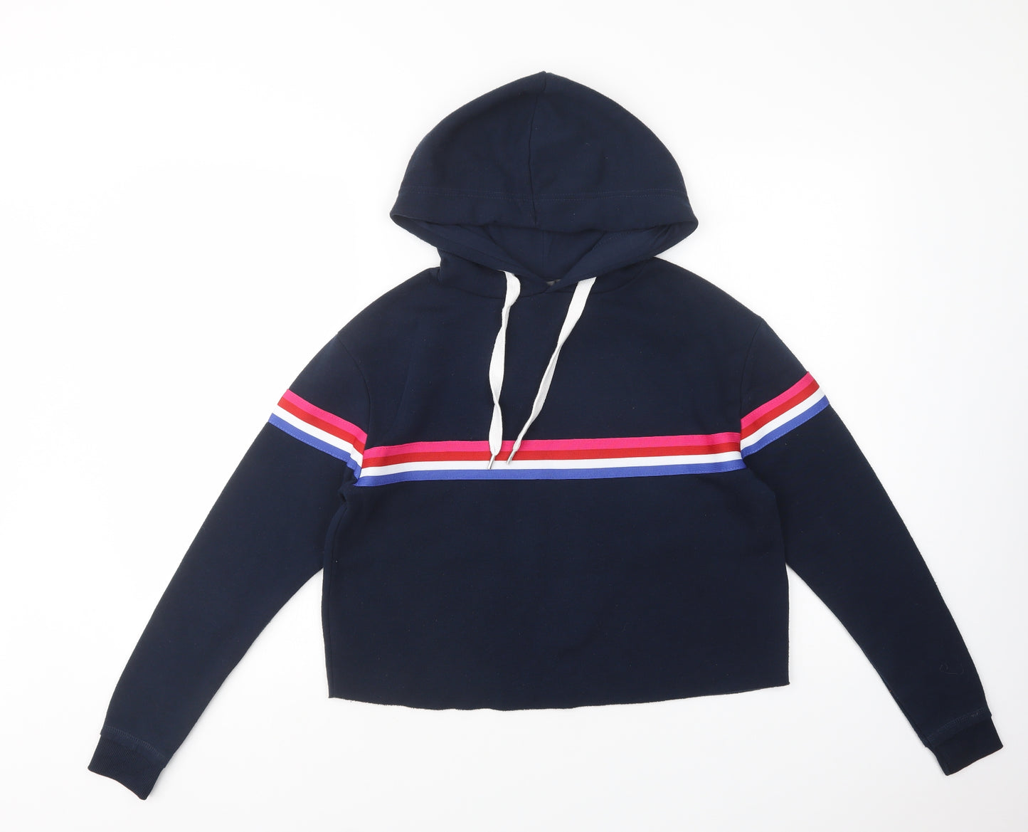 Primark Womens Blue Striped Polyester Pullover Hoodie Size 6  Pullover