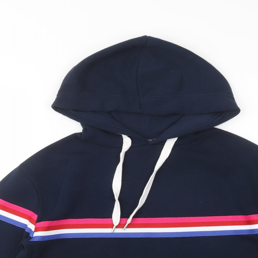 Primark Womens Blue Striped Polyester Pullover Hoodie Size 6  Pullover