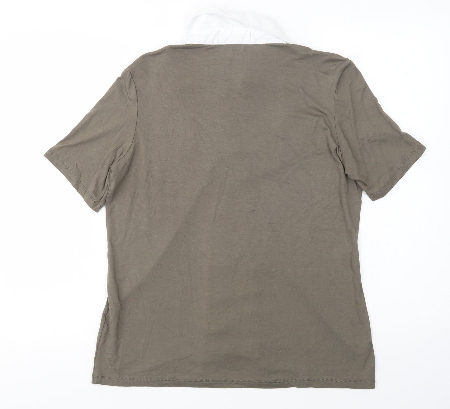 Gabriella Vicenza Womens Green  Polyester Basic Blouse Size 10 Collared
