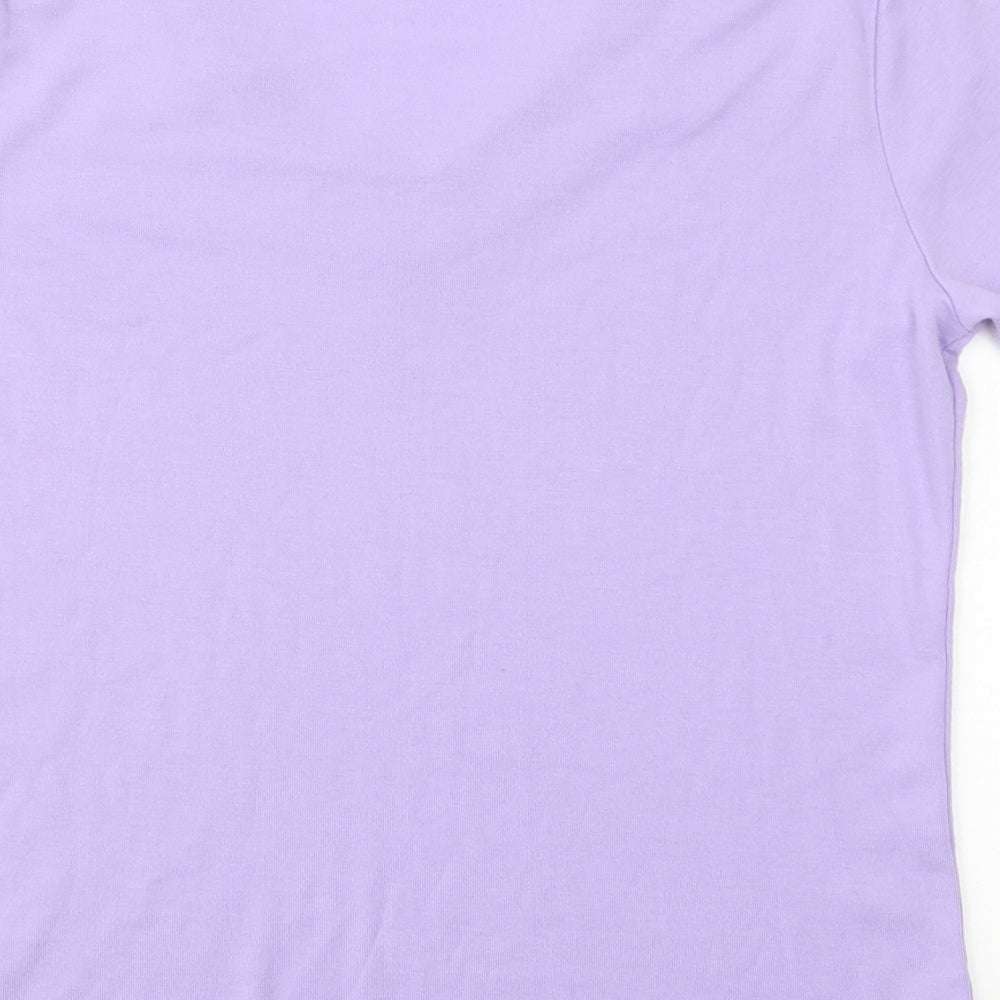 Damart Womens Purple  Polyester Basic T-Shirt Size 10 V-Neck