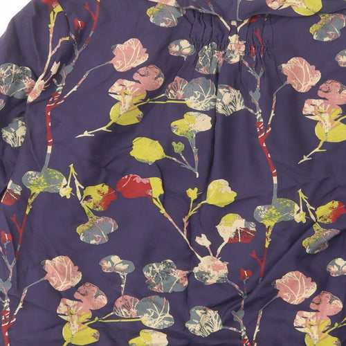White Stuff Womens Blue Floral Viscose Basic Blouse Size 10 Collared