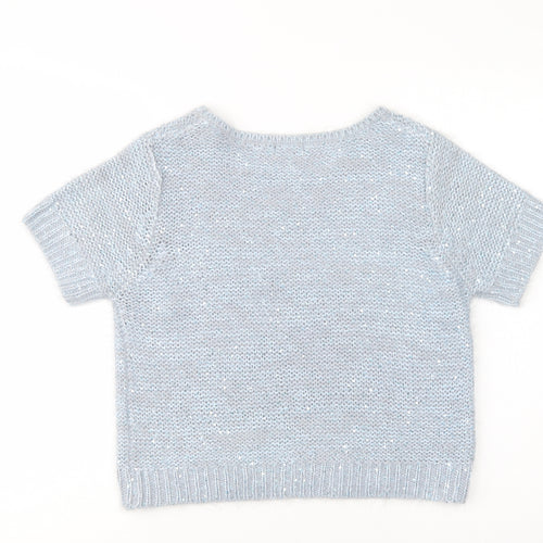 F&F Womens Blue Crew Neck  Polyester Pullover Jumper Size 14