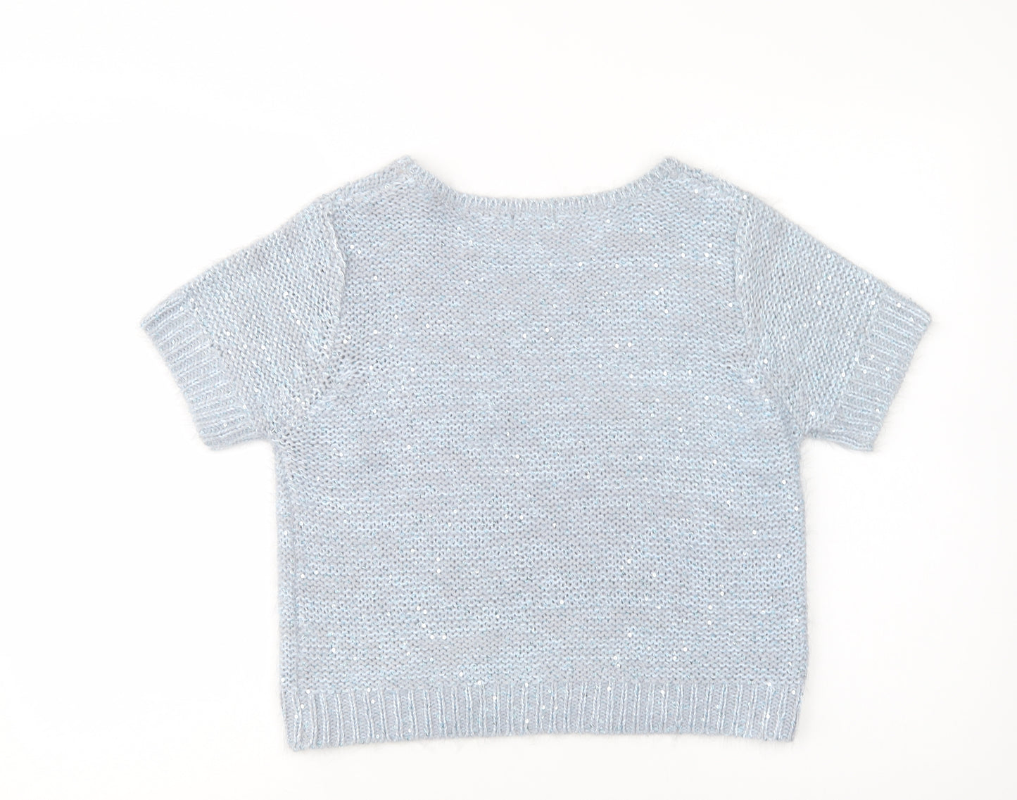 F&F Womens Blue Crew Neck  Polyester Pullover Jumper Size 14