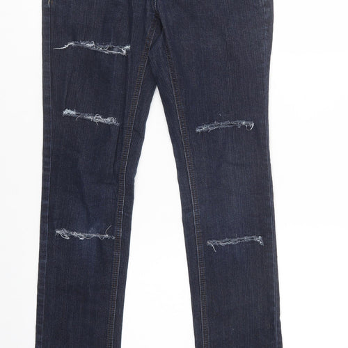 A Wear Womens Blue  Cotton Skinny Jeans Size 8 L32 in Regular Button