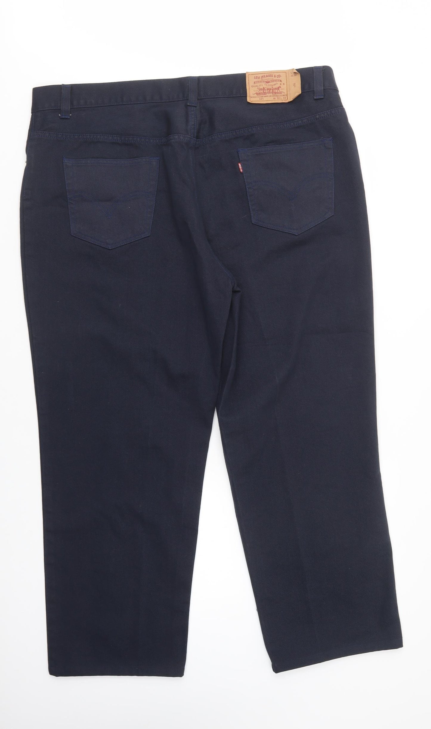 Levi's Mens Blue  Cotton Straight Jeans Size 42 in L30 in Regular Button